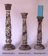 WOODEN CANDLE HOLDER  ( WC-0011 )