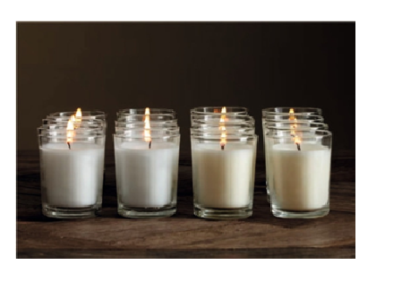 Natural Soy Unscented Glass Votive Pack of 12 pcs